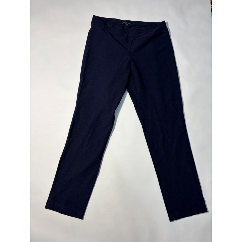 Eileen Fisher Navy Pull On Pants Stretch Knit Minimalist Workwear XS